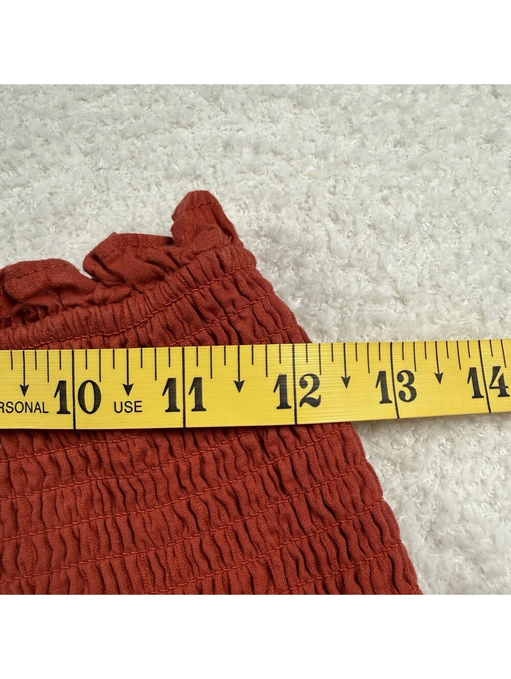 House of Harlow 1960 Skirt Women M Red Tiered Smocked Pom Pom Boho Mini - Picture 8 of 9